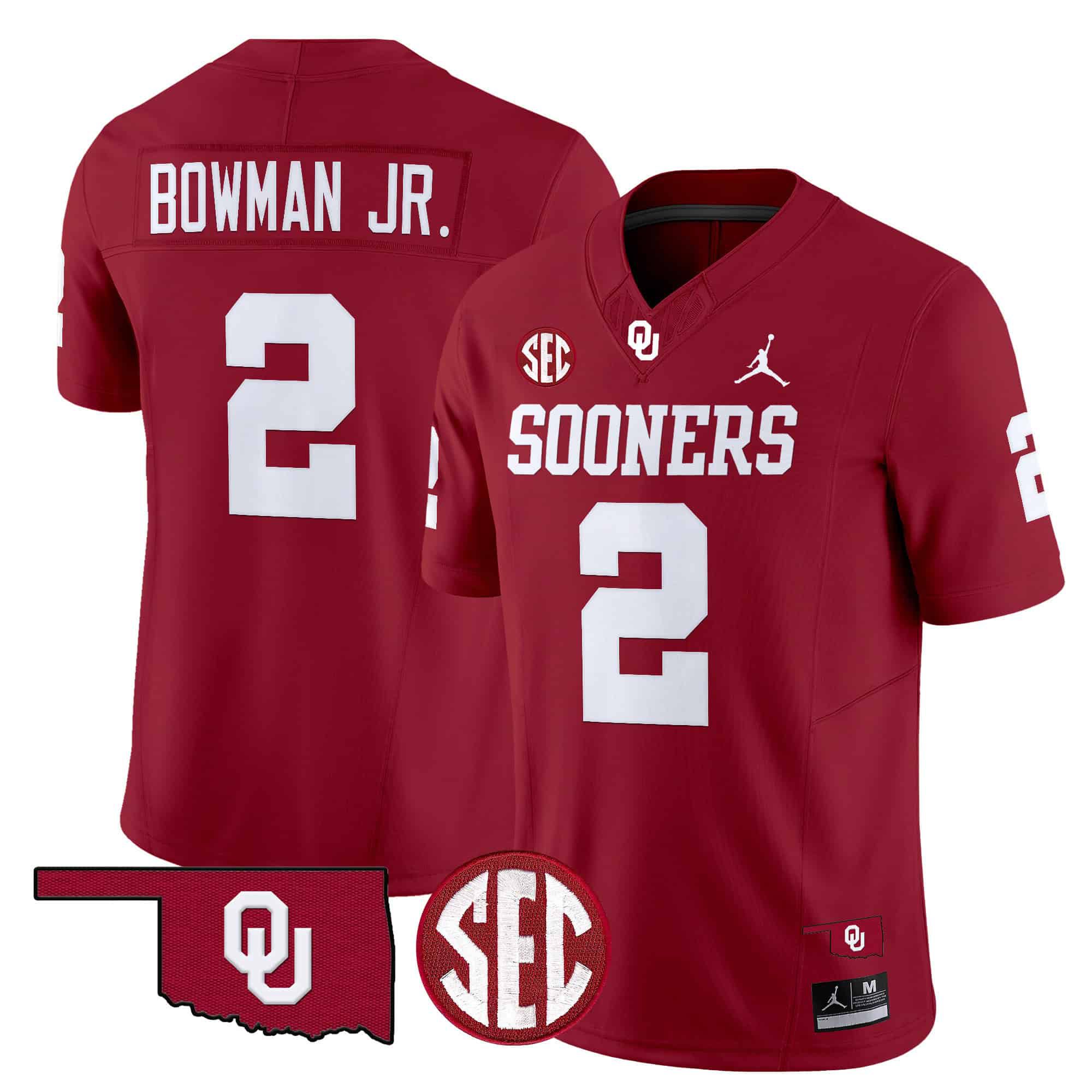 Men Oklahoma Sooners #2 Bowman jr Red 2024 Vapor Limited NCAA Jersey style 1->indianapolis colts->NFL Jersey
